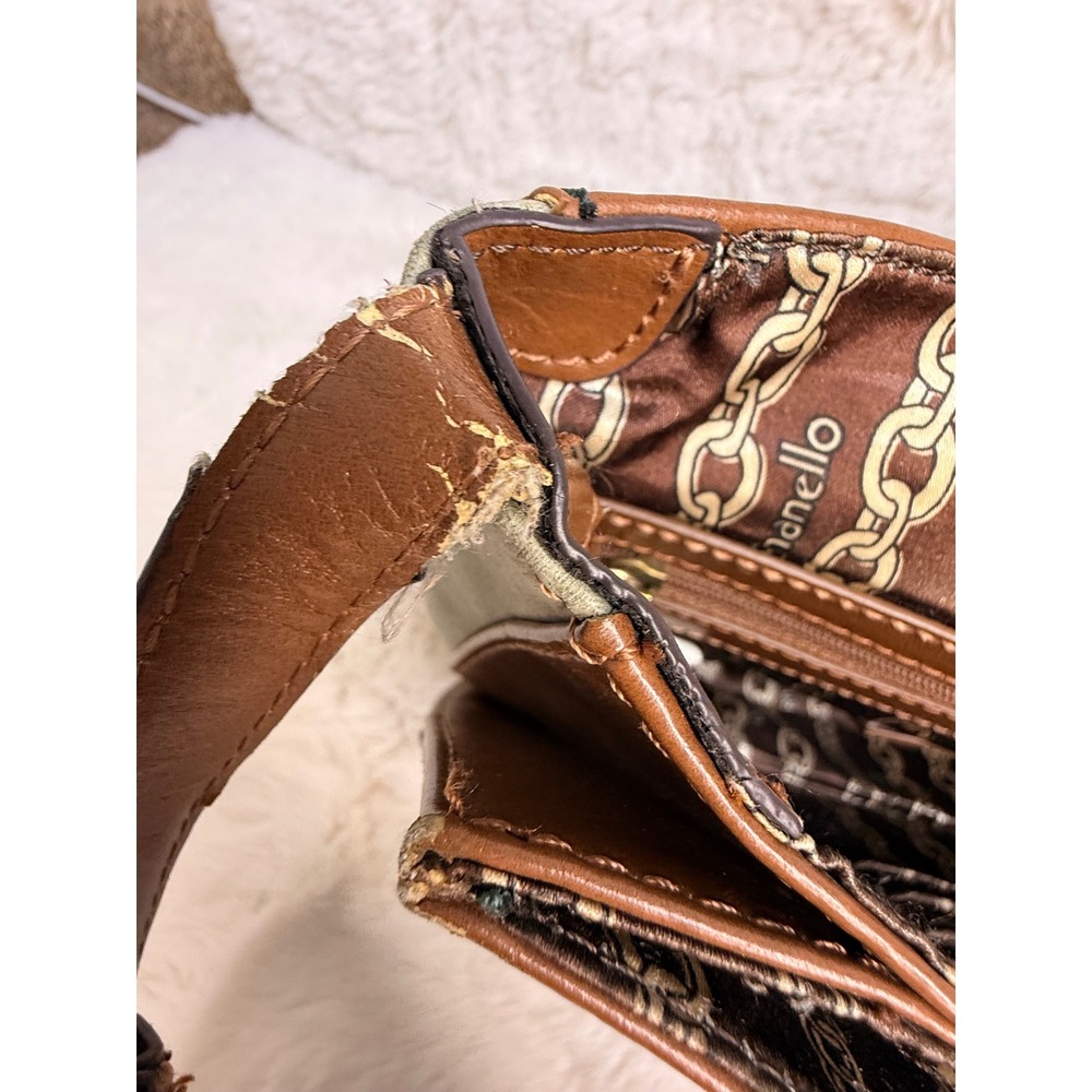 Tignanello Leather Crossbody Bag Sage Green Brown Turquoise Studded Boho A292859 - Picture 6 of 11